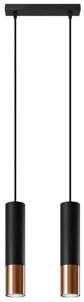 Sollux SL.0947 - Luster na lanku LOOPEZ 2xGU10/10W/230V čierna/meď