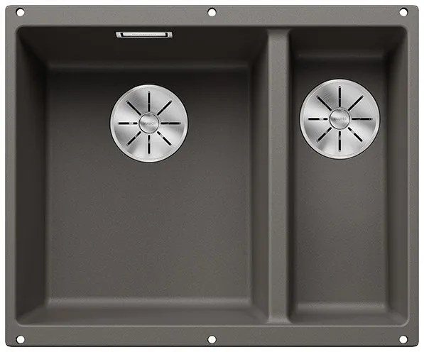 Blanco Subline 340/160-U, silgranitový drez pod pracovnú dosku 555x460x190 mm, drez vľavo, 1,5-komorový, sivá vulkán, BLA-527345