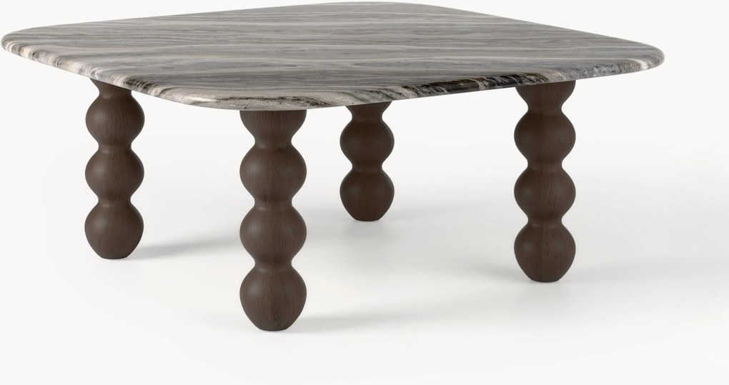 Mramorový konferenčný stolík's dubovými nohami Lyndi