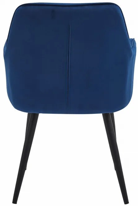 Jedálenská stolička JORK zamatová, tmavomodrá (čierne nohy)
