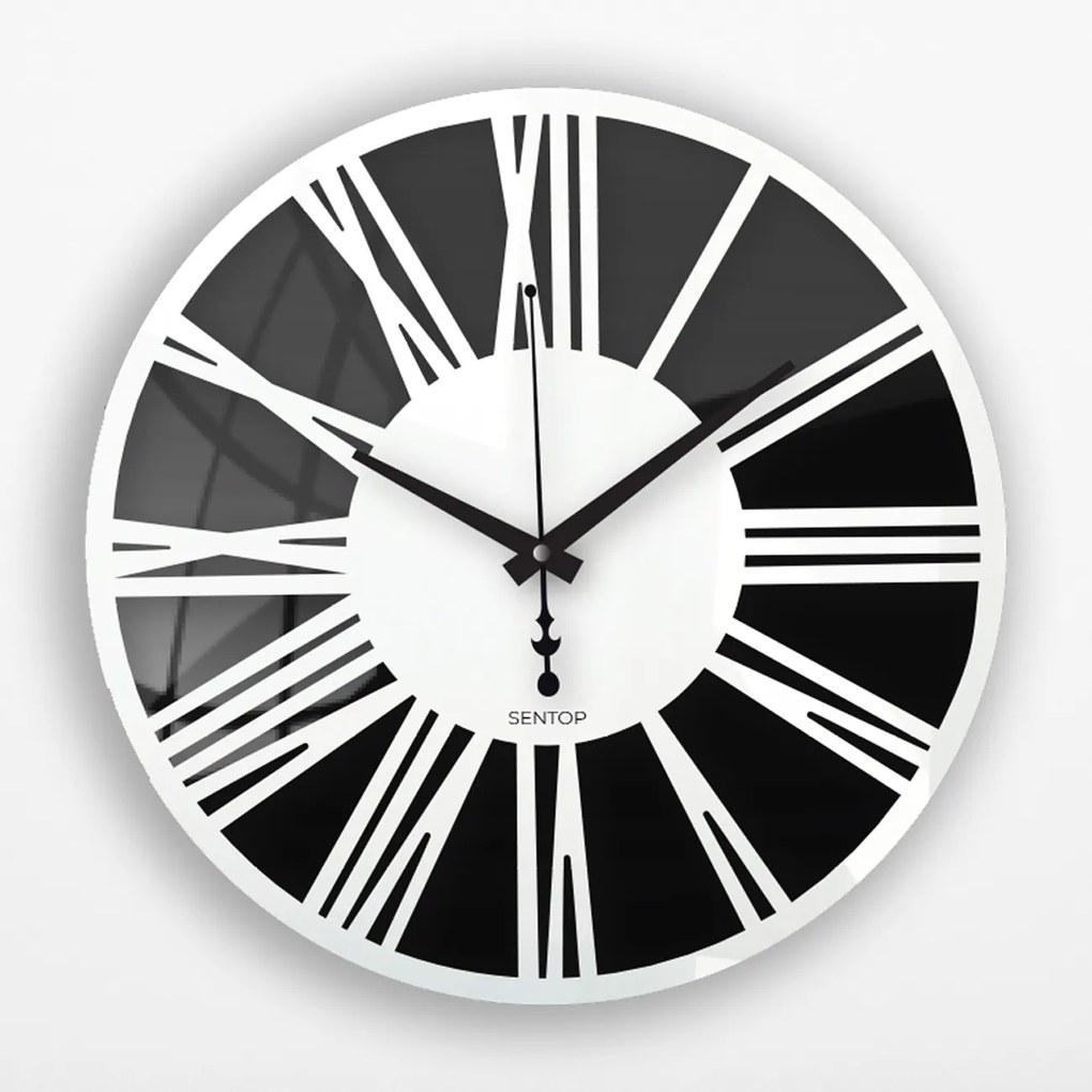 Nástenné hodiny z plexiskla - Sentop | X0110 | dvojvrstvové: Strieborné ručičky Biela Biela 30 cm 4234-71212 X0110