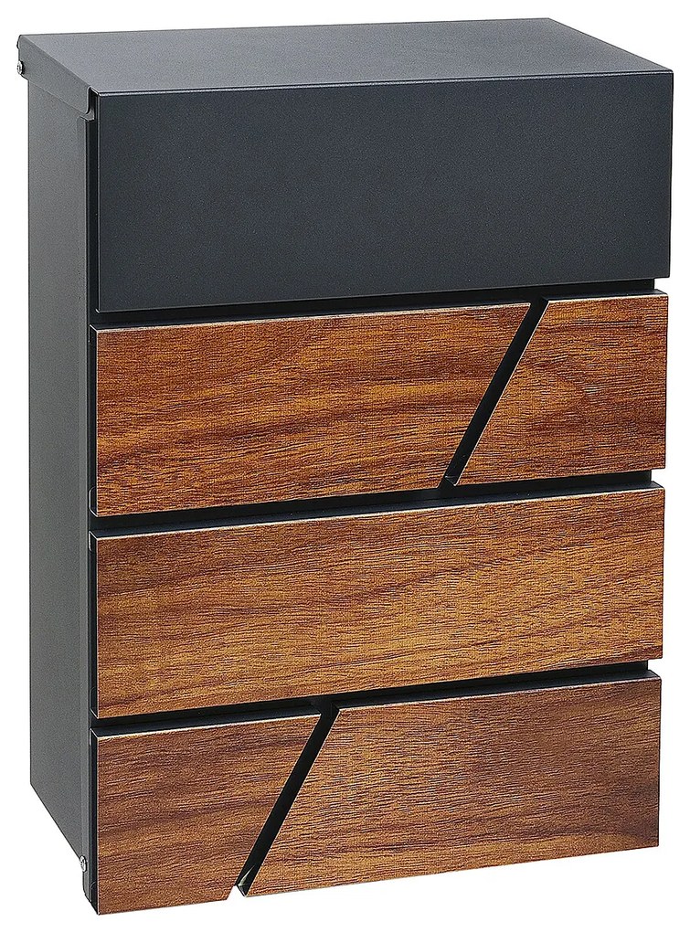 Poštová schránka RICHTER BK.524.WO.AM (antracit matná s potlačou dreva), RICHTER antracit matná