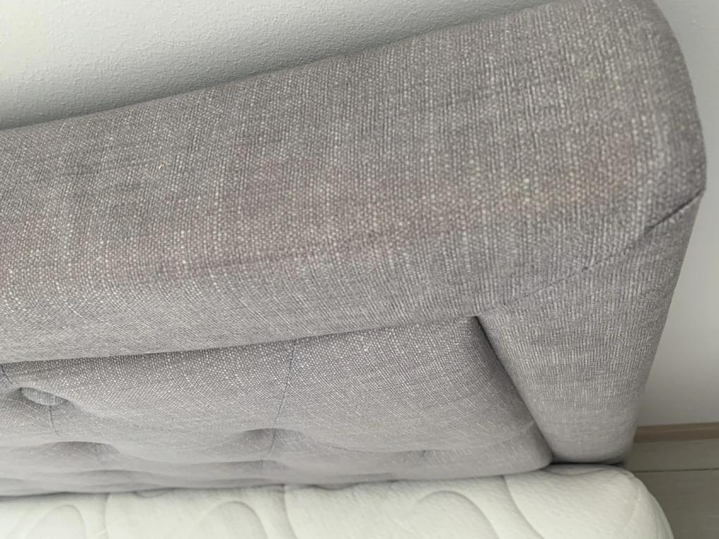 Sivá čalúnená postel ELECTRA 160 x 200 cm