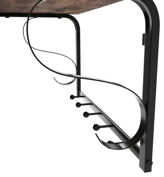 Nástenný vešiak s policou NATE hnedá/čierna