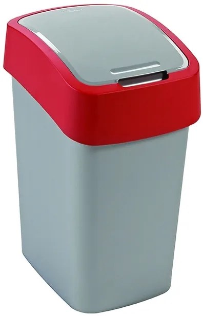 CURVER FLIP BIN 10L Odpadkový kôš 35 x 18,9 x 23,5 cm strieborná/červená 02170-547
