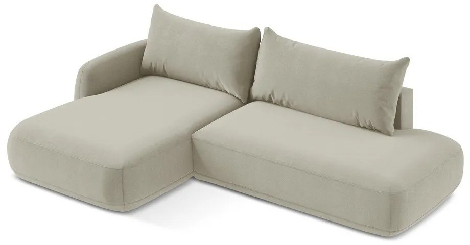 Béžová rozkladacia rohová pohovka (ľavý roh/s leňoškou) Hale – Makamii