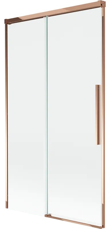 Mexen Rox, 2-krídlová posuvná vaňová zástena 100 x 150 cm, 8mm číre sklo, ružové zlato profil, 8C9-100-001-60-00