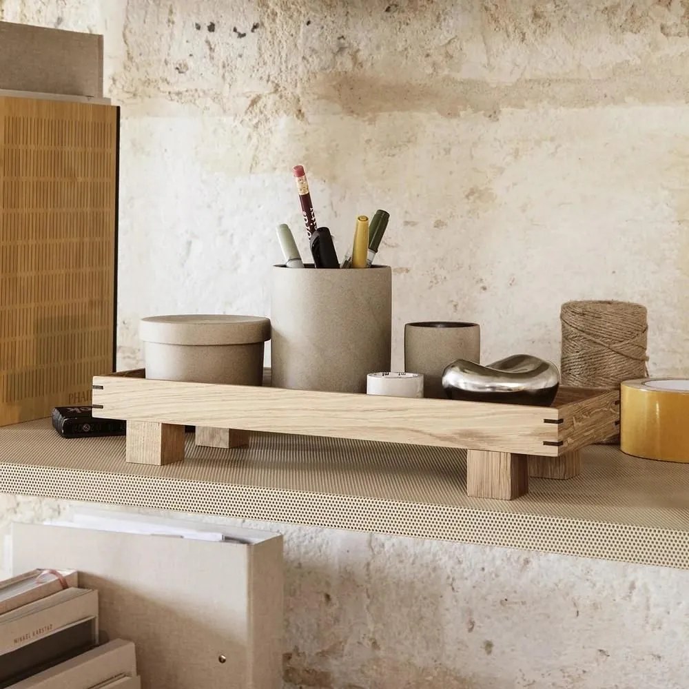ferm LIVING Ozdobná tácka BON prírodný drevo 36x12 cm