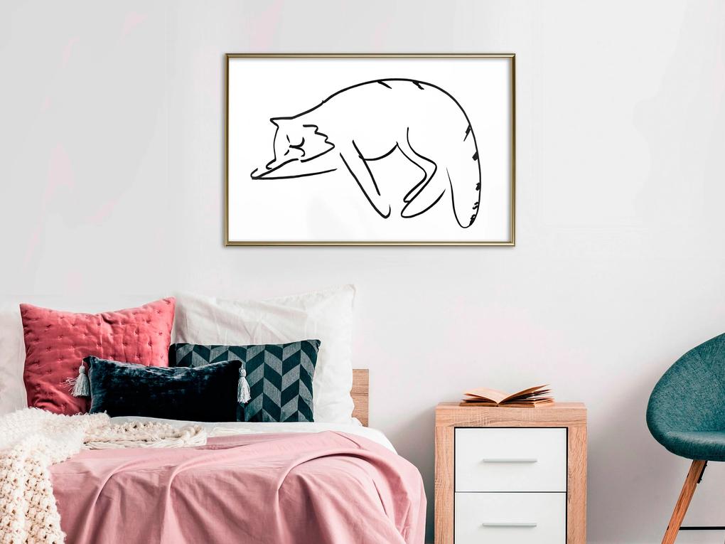 Artgeist Plagát - Cat's Dreams [Poster] Veľkosť: 30x20, Verzia: Zlatý rám