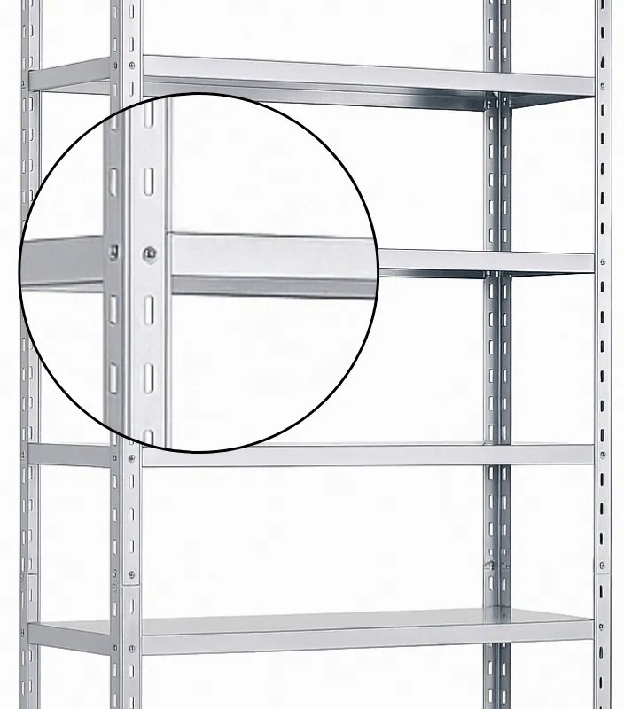 Regál s plastovými boxmi BASIC, 1730 x 850 x 300 mm, 20x box B + 12x box C