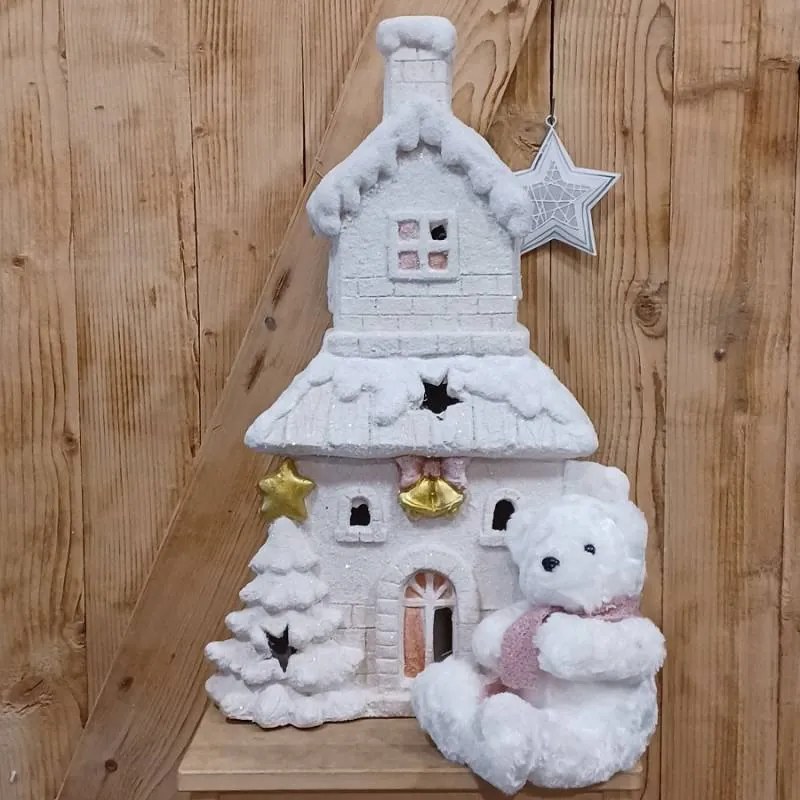 Plyšový medvěd bílý, 19x18x20 cm