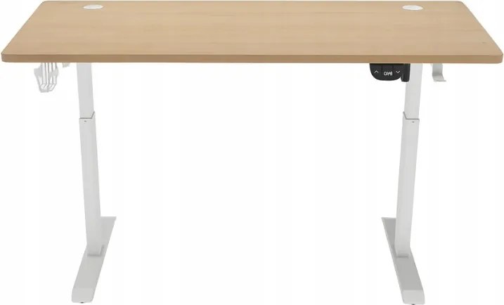 Elektrický výškovo nastaviteľný stôl 72 - 117 cm - jelša, biela Šírka: 60 cm | Dĺžka: 140 cm