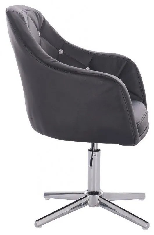 LuxuryForm DESIGN Kreslo ROMA na striebornom kríži - čierne