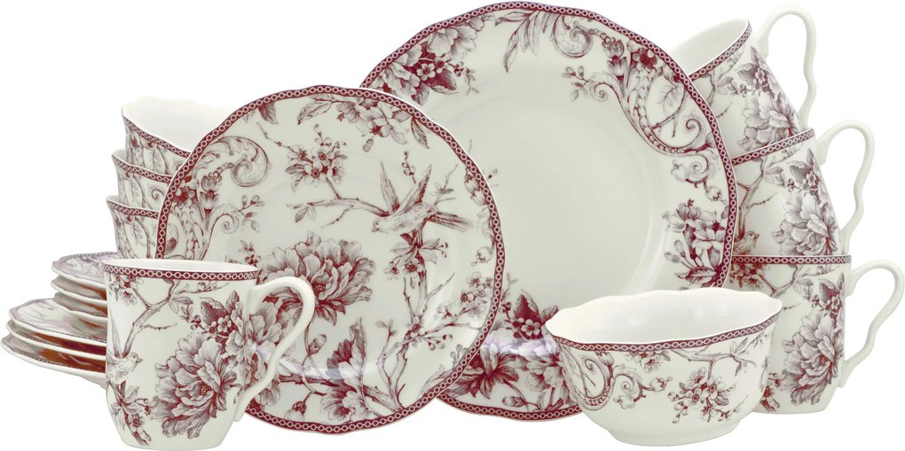 XXXLutz KOMBINOVANÝ SERVIS Adelaide Rot 16-dielne Creatable - Online Only bytové doplnky - 007768073602