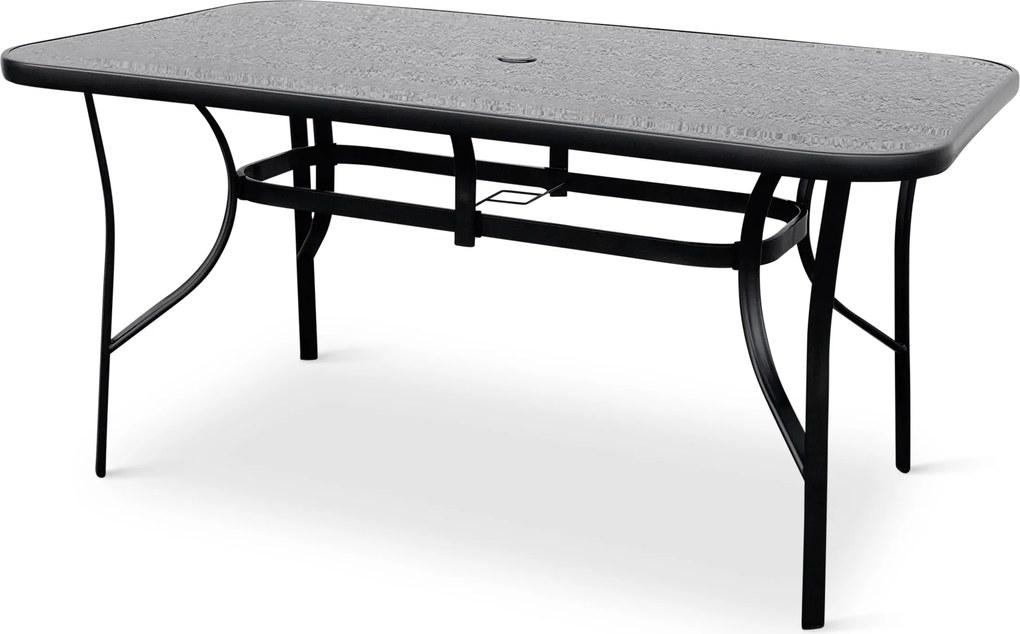 Noela Záhradný kovový stôl Klaudia - čierna doska