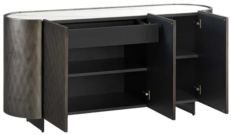 Dizajnová komoda Wilhelmina 150 cm antracitová