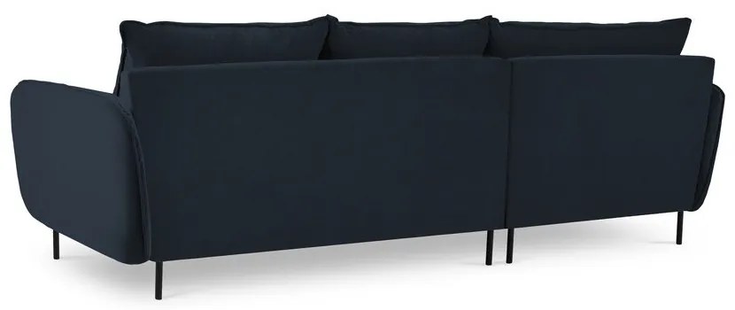 Tmavomodrá zamatová rohová pohovka (ľavý roh) Vienna – Cosmopolitan Design