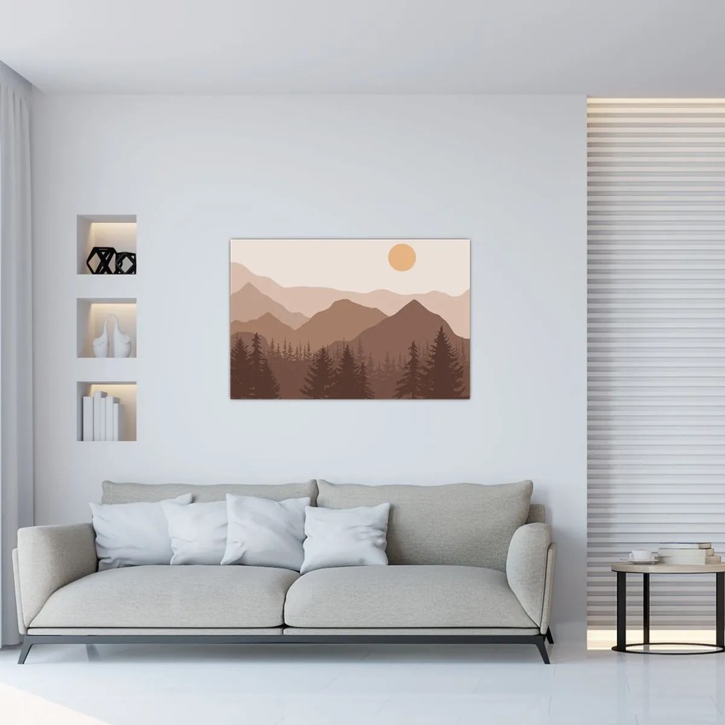 Obraz - Hnedé pohorie N⁰1 (90x60 cm)