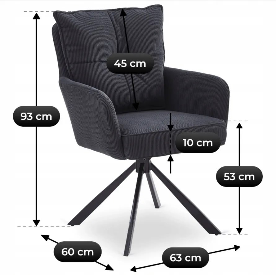 Otočná stolička MAGNUS čierna