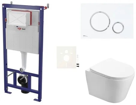 Cenovo zvýhodnený závesný WC set SAT do ľahkých stien / predstenová montáž + WC SAT Infinitio SIKOSSIN76K, 1 ks