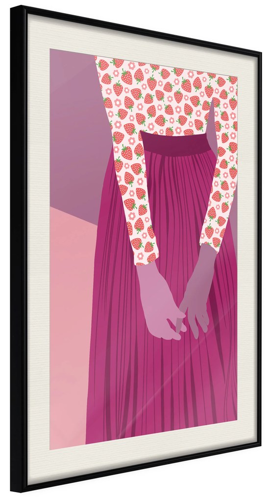 Artgeist Plagát - Strawberry Lady [Poster] Veľkosť: 20x30, Verzia: Zlatý rám s passe-partout