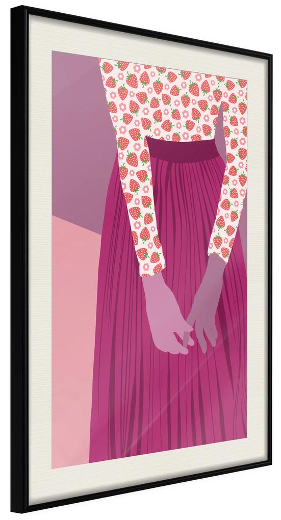 Artgeist Plagát - Strawberry Lady [Poster] Veľkosť: 30x45, Verzia: Čierny rám