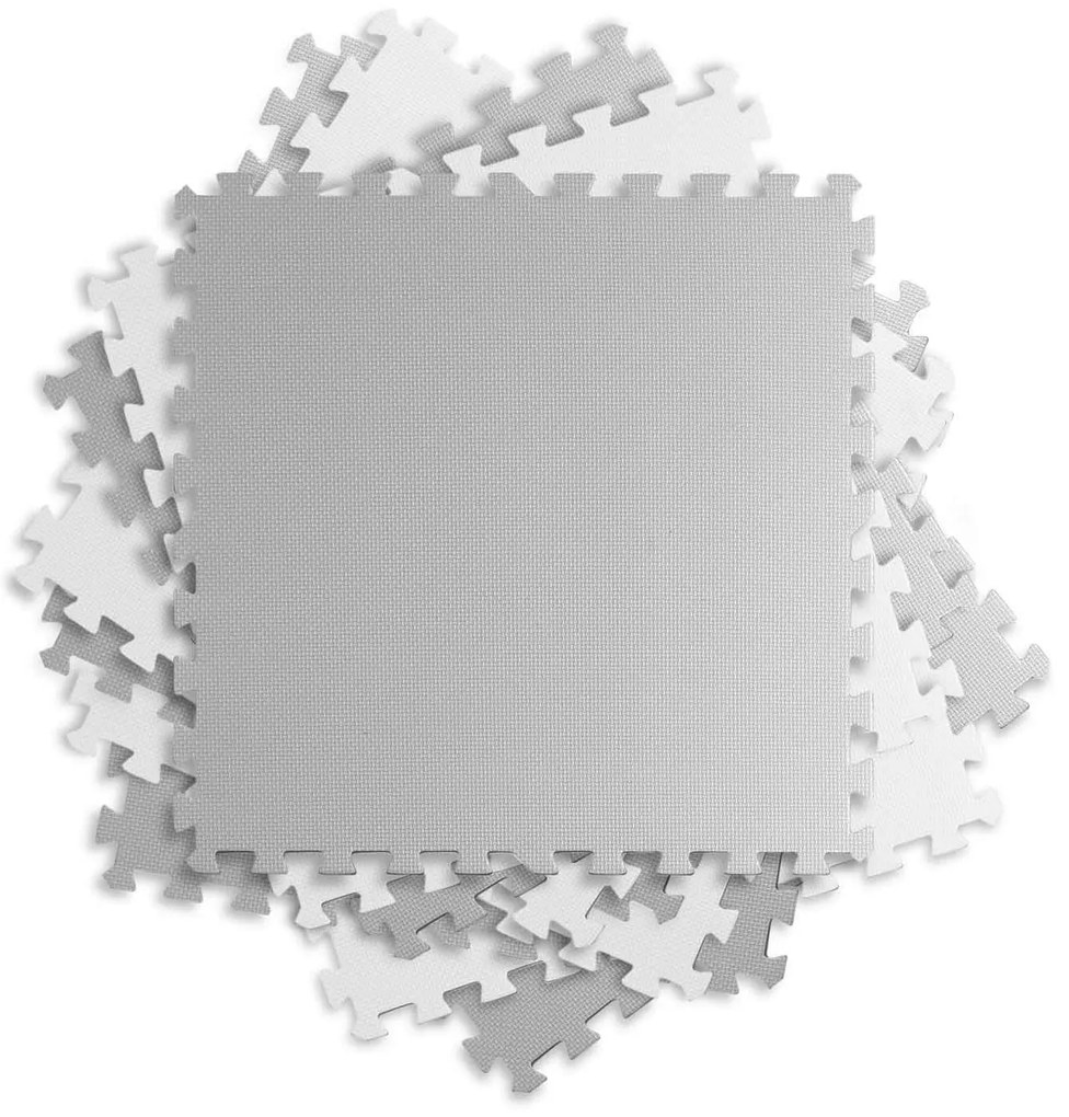 Ricokids veľká penová podložka na puzzle biela a sivá 180x180cm 9ks