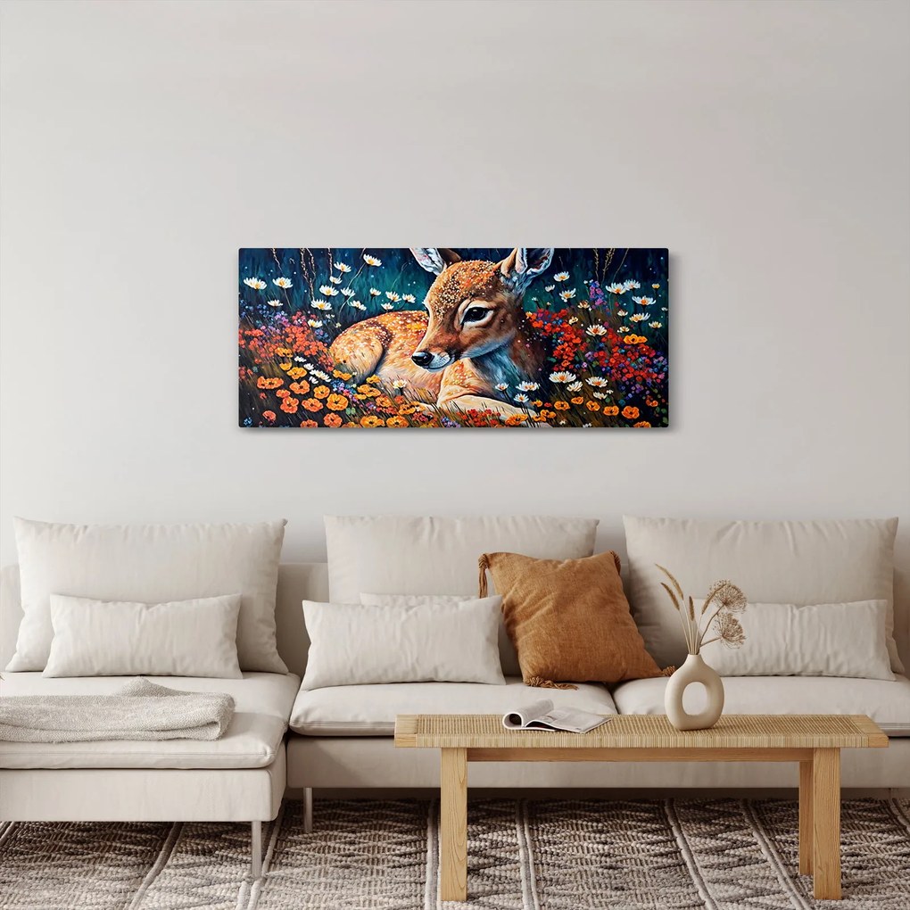 Obraz - Maľované srne (120x50 cm)