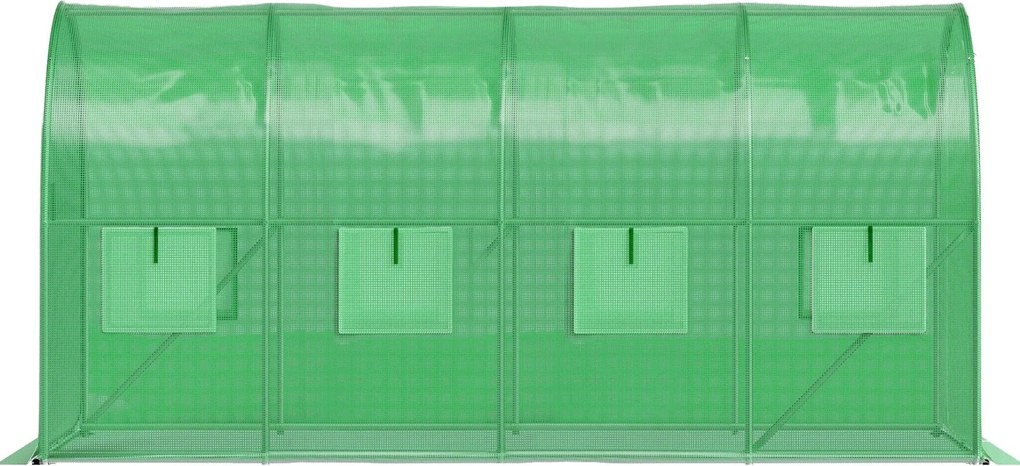 Bauerkraft Fóliový skleník 4x2x2 m 8 m² kovový rám UV fólia 2 vchody