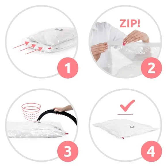 Súprava 3 vakuových úložných obalov Compactor XLarge Vacuum Bags, 80 x 130 cm