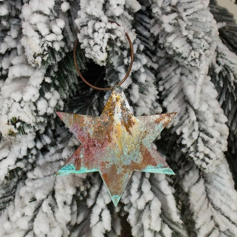 Vianočná ozdoba na stromček hviezda medená 9cm
