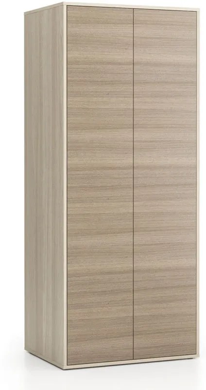 Kancelárska policová skriňa s dverami LAYERS, 800 x 600 x 1905 mm, dub prírodný / dub morený