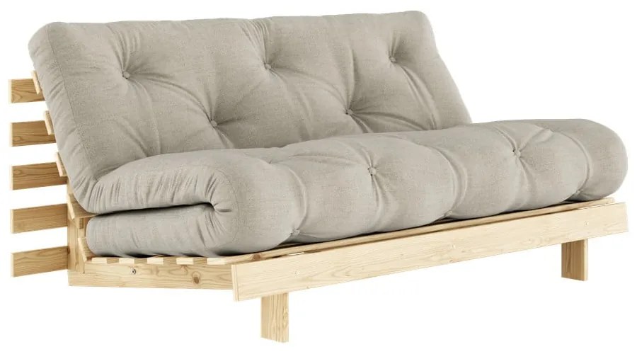 Sivobéžová ľanová rozkladacia pohovka 160 cm Roots – Karup Design