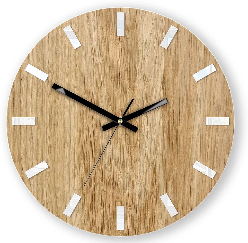 Nástenné hodiny Simple Oak hnedo-čierne