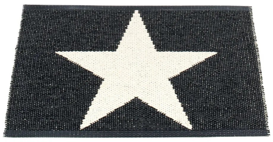 Čierno-biely vnútorný a vonkajší koberec 70x50 cm Viggo Black – Pappelina