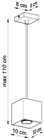 Luster na lanku QUAD 1 1xGU10/40W/230V biela