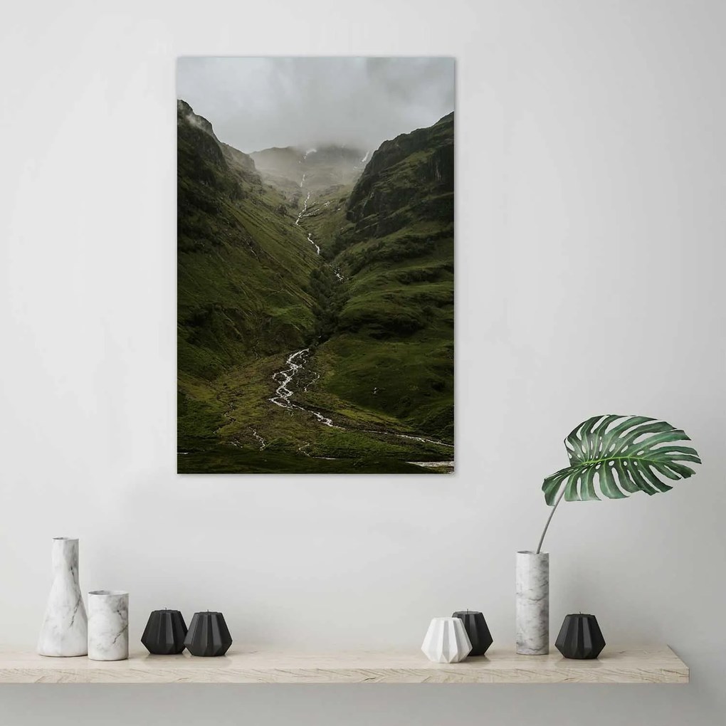 Gario Plagát Pohľad na hory v hmle Farba rámu: Bez rámu, Rozmery: 20 x 30 cm