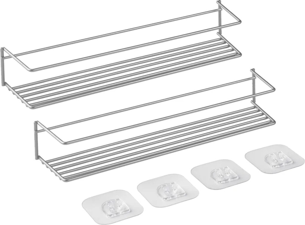 METALTEX Sada 2ks poliček na kořenky se samolepící háčky, UFIX 2, 32 x 8 x 5 cm
