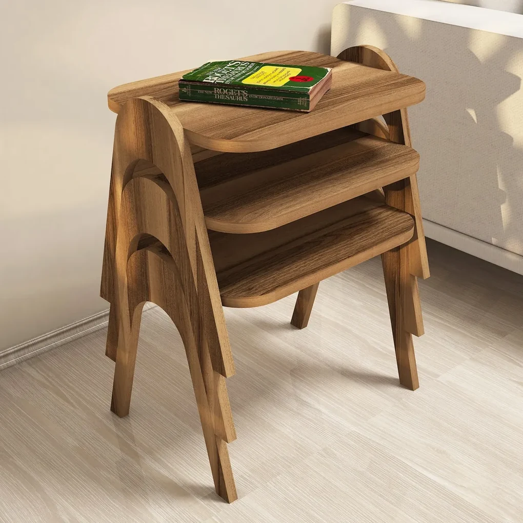 Skladací stôl Paris Walnut, 3 ks