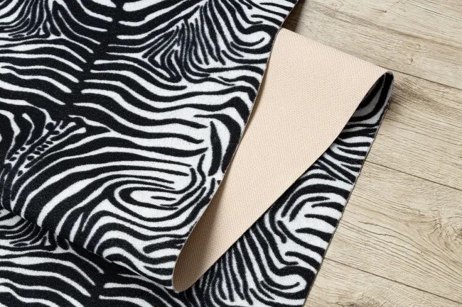 Protišmykový behúň DIGITAL zebra, biely / čierny