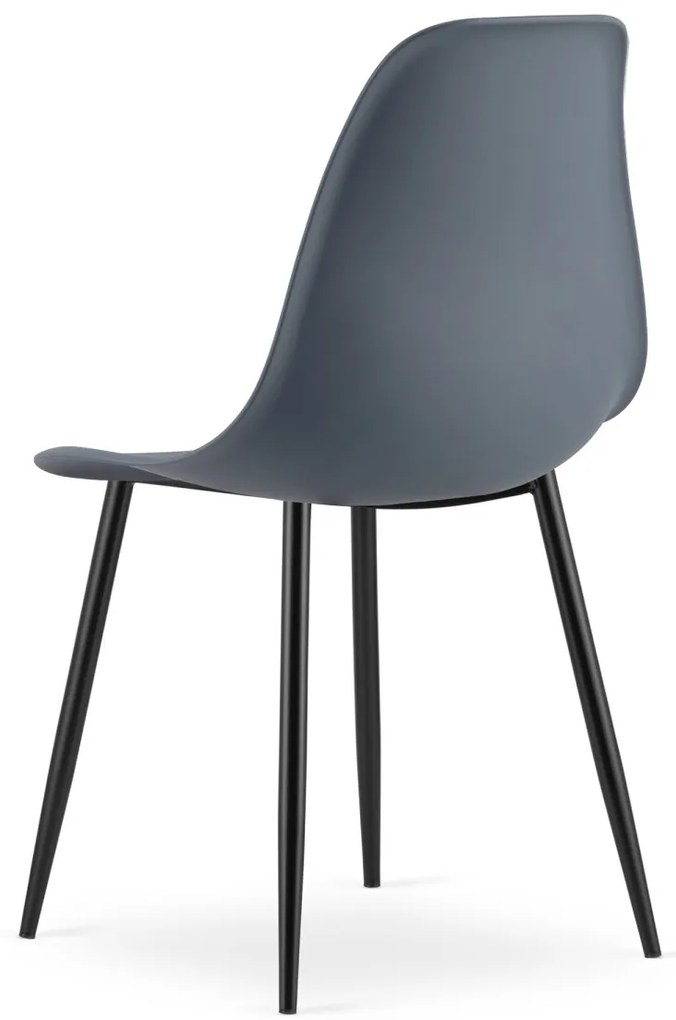 Bridlicovo sivá stolička OSAKA s čiernymi nohami