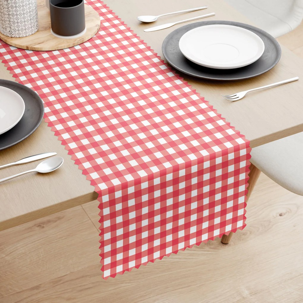Goldea behúň na stôl teflónový - červené kocky 50x120 cm
