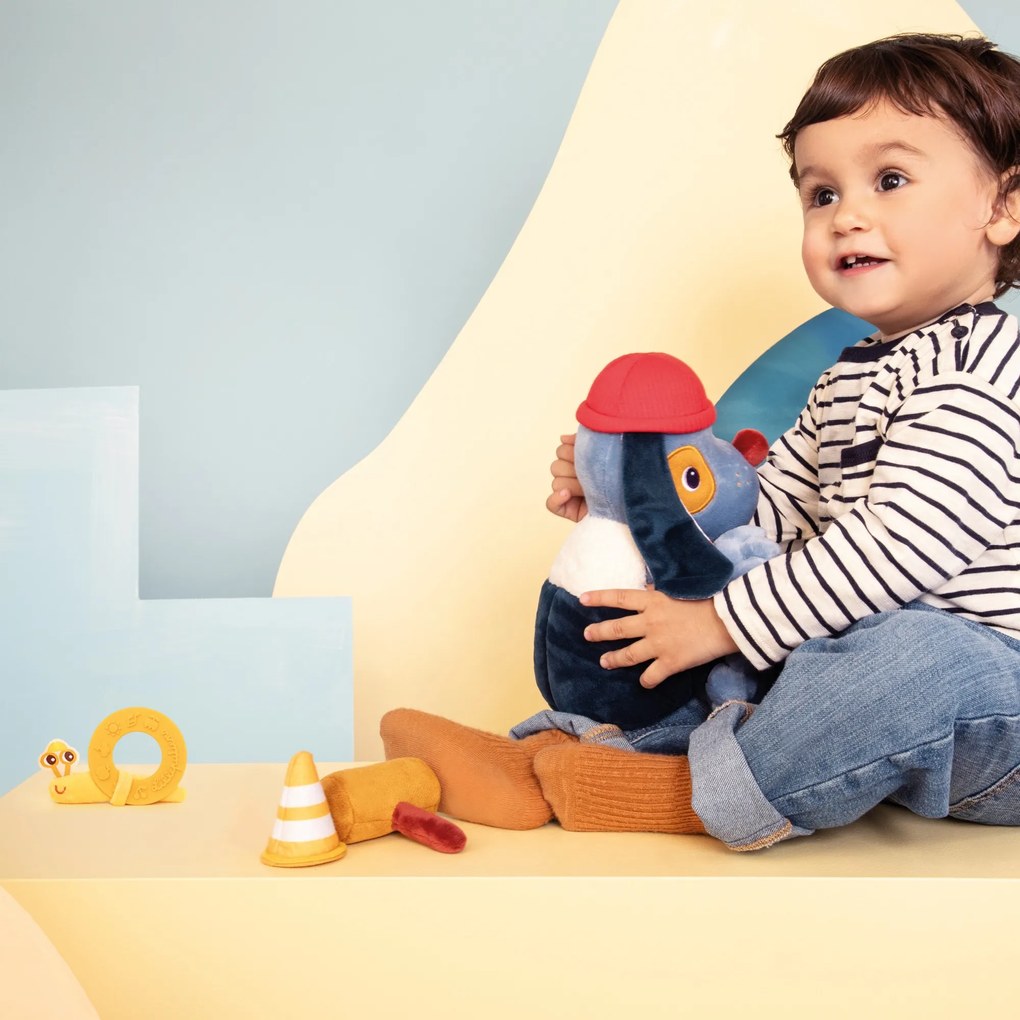 Lilliputiens - textilná hračka s aktivitami - údržbár psík Jules