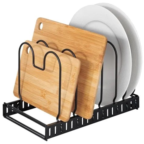 WENKO 53149100 - Držiak na pokrievky a panvice 18x18 cm čierny