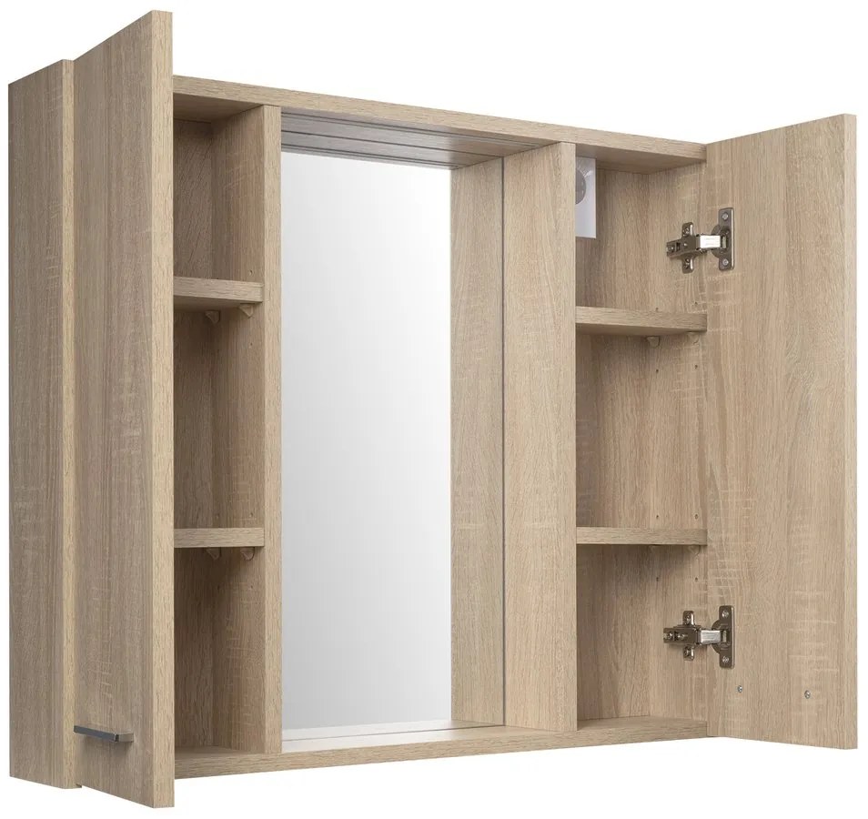 Aqualine Aqualine, ZOJA/KERAMIA FRESH STRIP galérka s LED osvetlením, 70x60x14cm, dub platin, 45029S