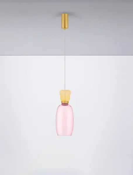 Dizajnový luster Pluma ružová