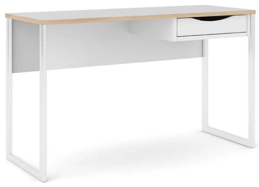 Biely pracovný stôl Tvilum Function Plus, 130 x 48 cm