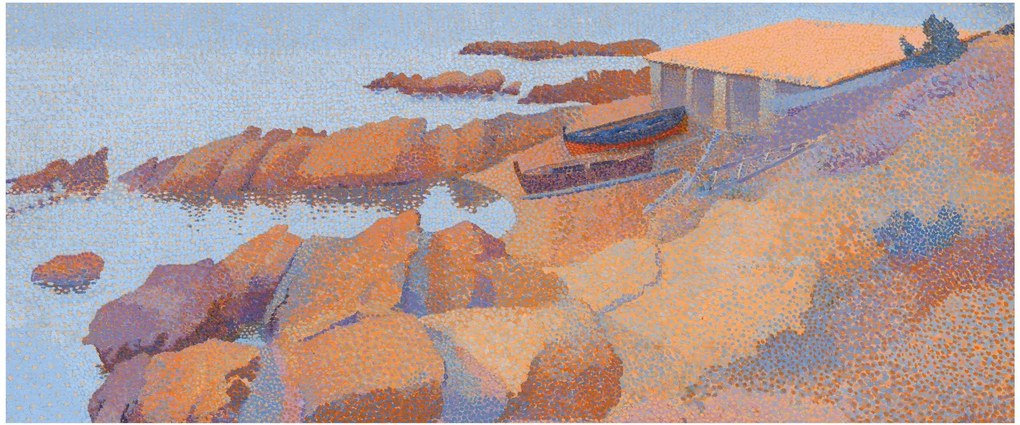 Obraz - Henri Edmond Cross, Calanque des Antibois, reprodukcia (120x50 cm)