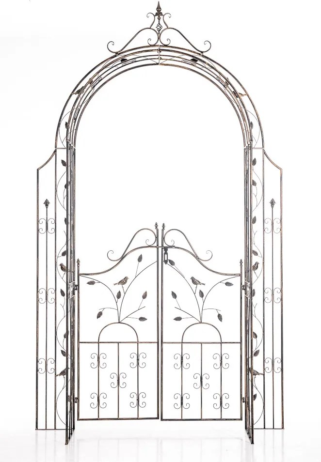 Pergola na popínavé rastliny GS22232 s bránkou - Antik biela