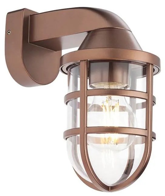 Redo 90206 - Vonkajšie nástenné svietidlo CAGE 1xE27/28W/230V IP44 meď UN0581